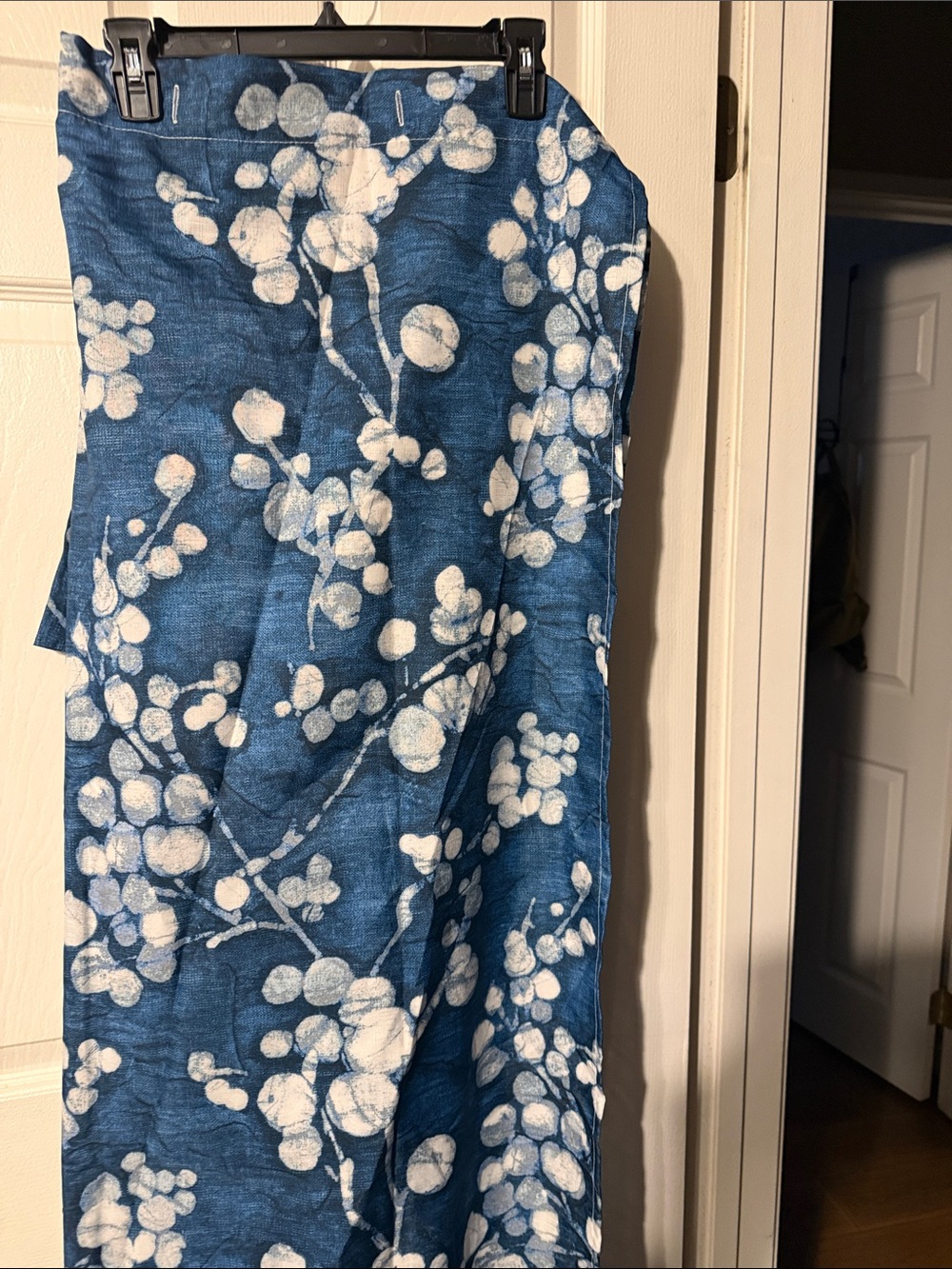 Blue and White Floral Shower Curtain - Brand Unspecified